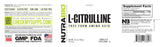 NutraBio L-Citrulline, empaque, envase de 150 g para uso diario