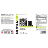NutraBio Omega3 EPA y DHA en forma de triglicéridos para mejor absorción.