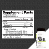 NutraBio Omega3 etiqueta nutricional clara para consultar EPA y DHA.