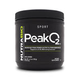 NutraBio Peak O2 frente del bote sin sabor listo para entrenamientos