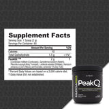 Etiqueta de NutraBio Peak O2 que informa ingredientes de calidad