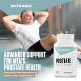 NutraBio Prostate cápsulas para una ingesta diaria conveniente.