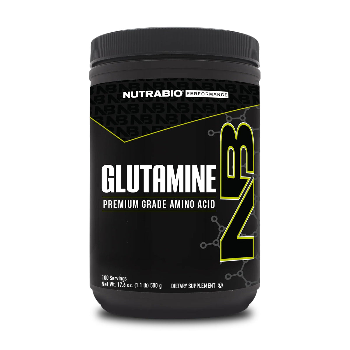 NutraBio Pure L-Glutamina en polvo, nuevo envase, calidad constante.