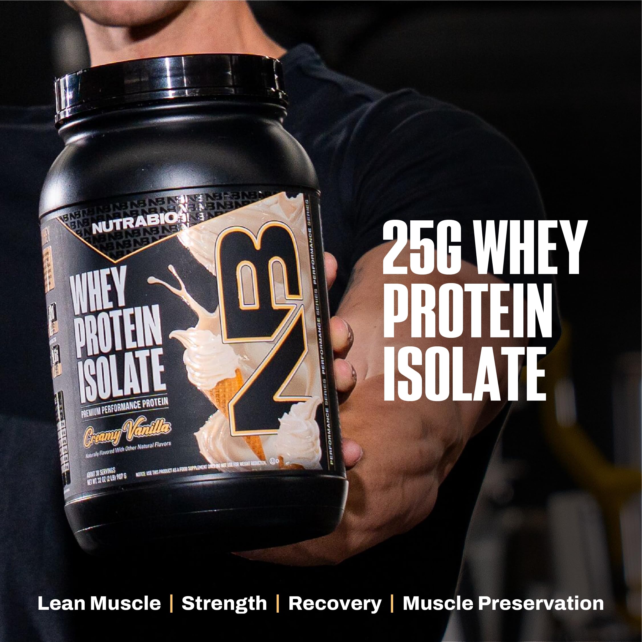 Batido de NutraBio suero aislado sabor vainilla para post entrenamiento