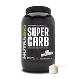 NutraBio Super Carb: bote con Cluster Dextrin para energía sostenida durante entrenamientos