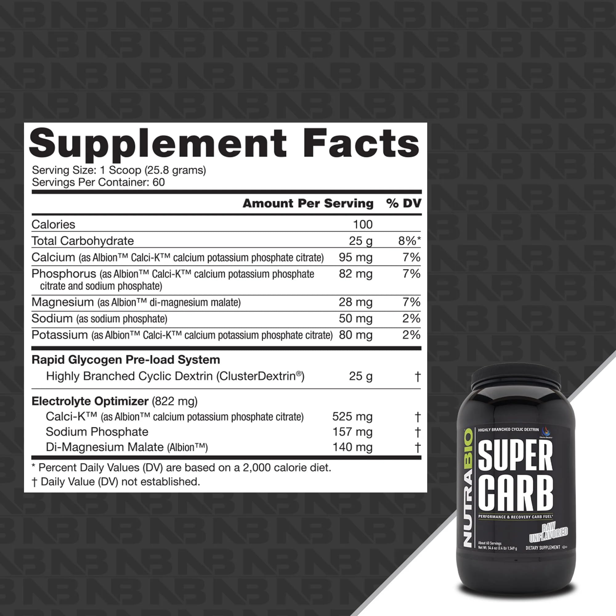NutraBio Super Carb: medidor en polvo para dosificar con precisión