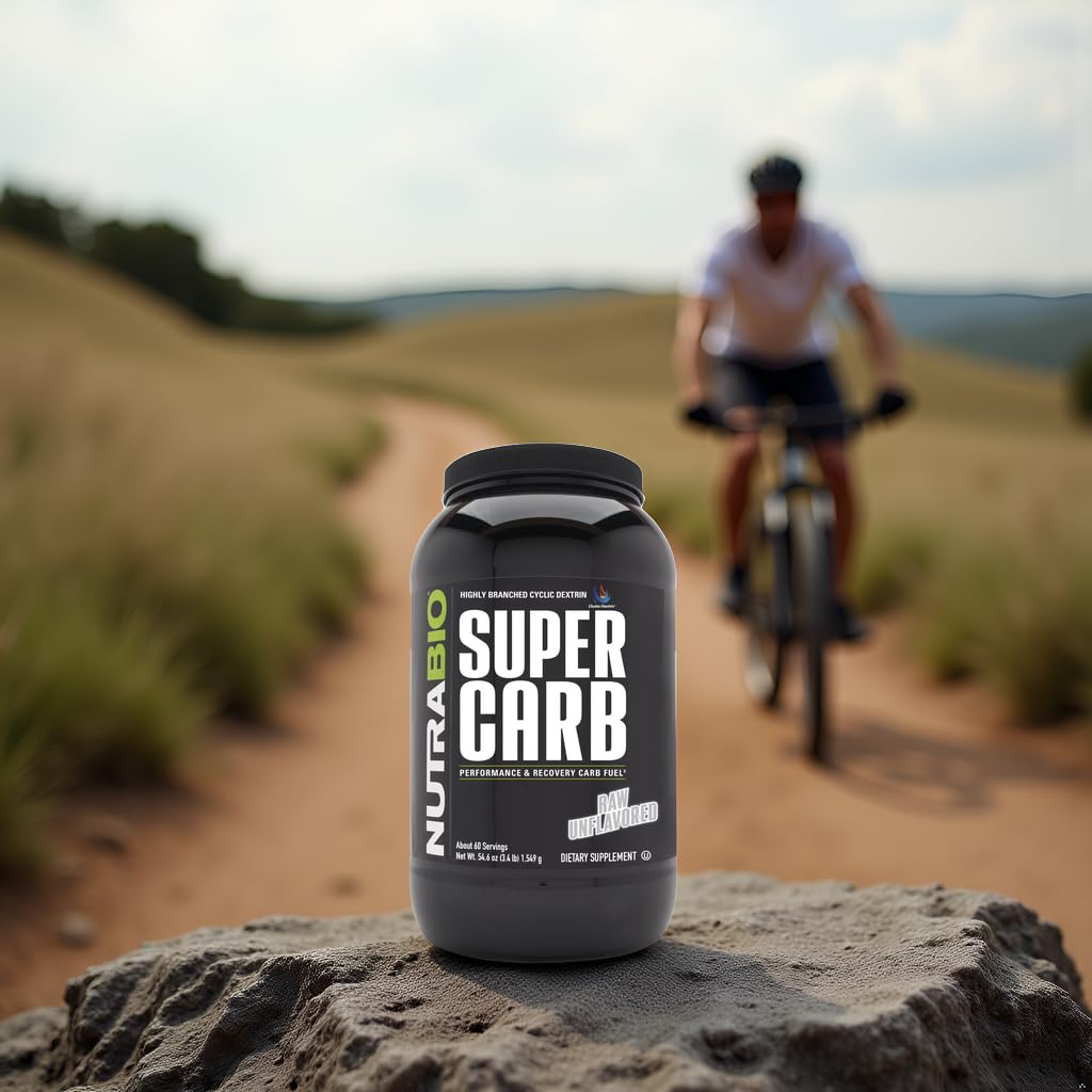 NutraBio Super Carb: mezcla en agua para mantener rendimiento durante la sesión