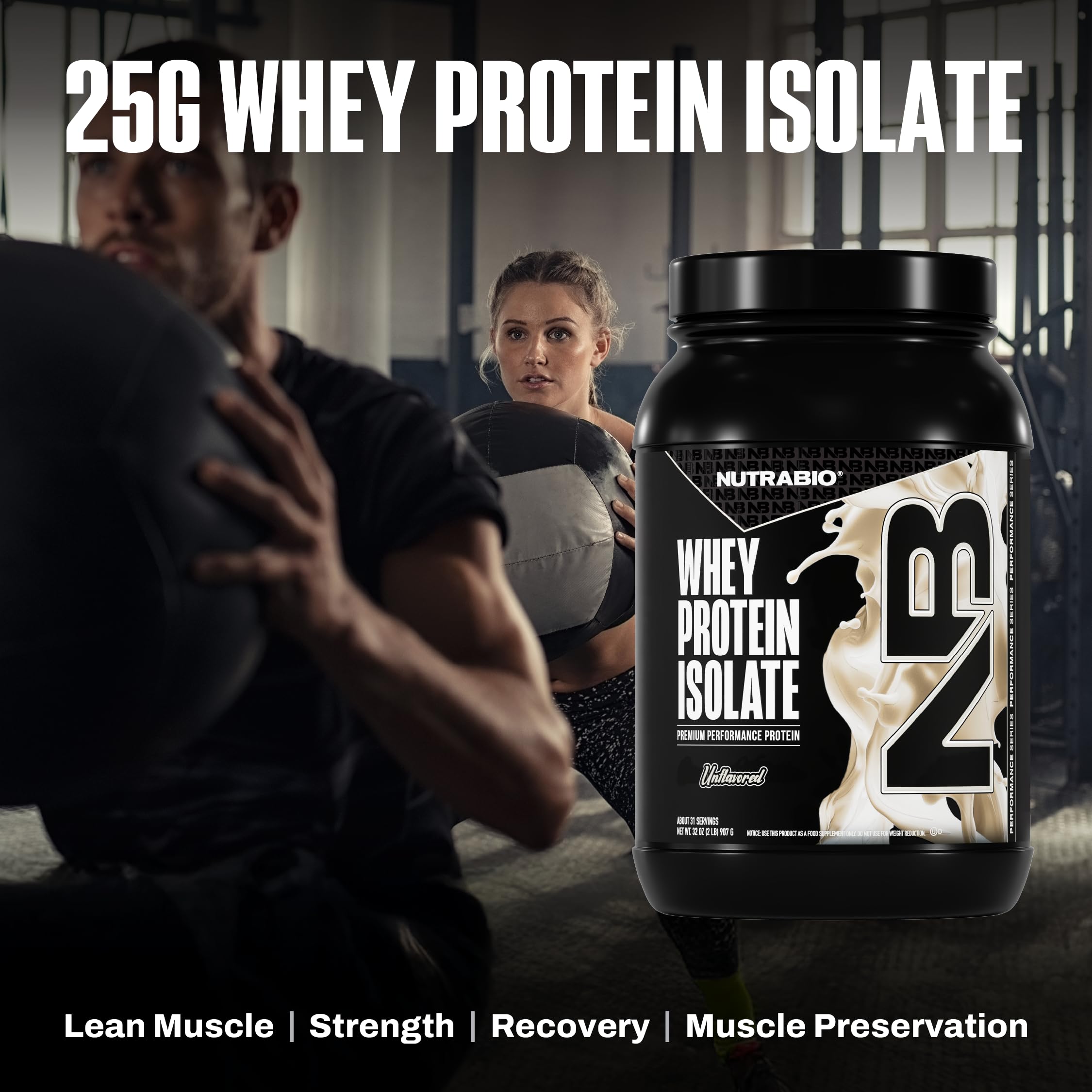 NutraBio Whey Aislado, ingredientes clave para un perfil de aminoácidos completo.