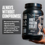 NutraBio Whey Aislado, sabor neutro para mezclar en cualquier bebida.