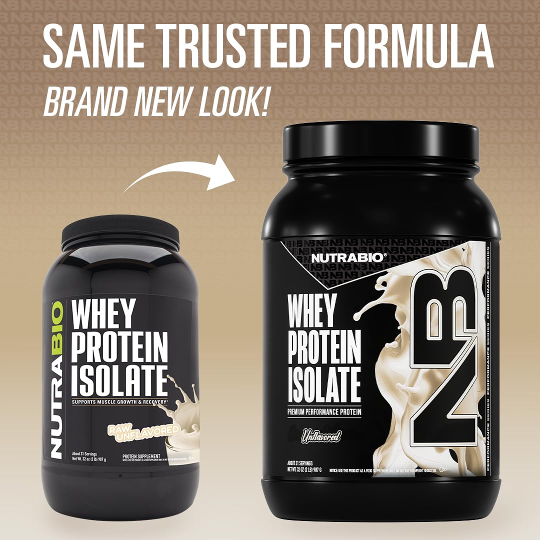 NutraBio Whey Aislado, taza de mezcla para batidos fáciles.
