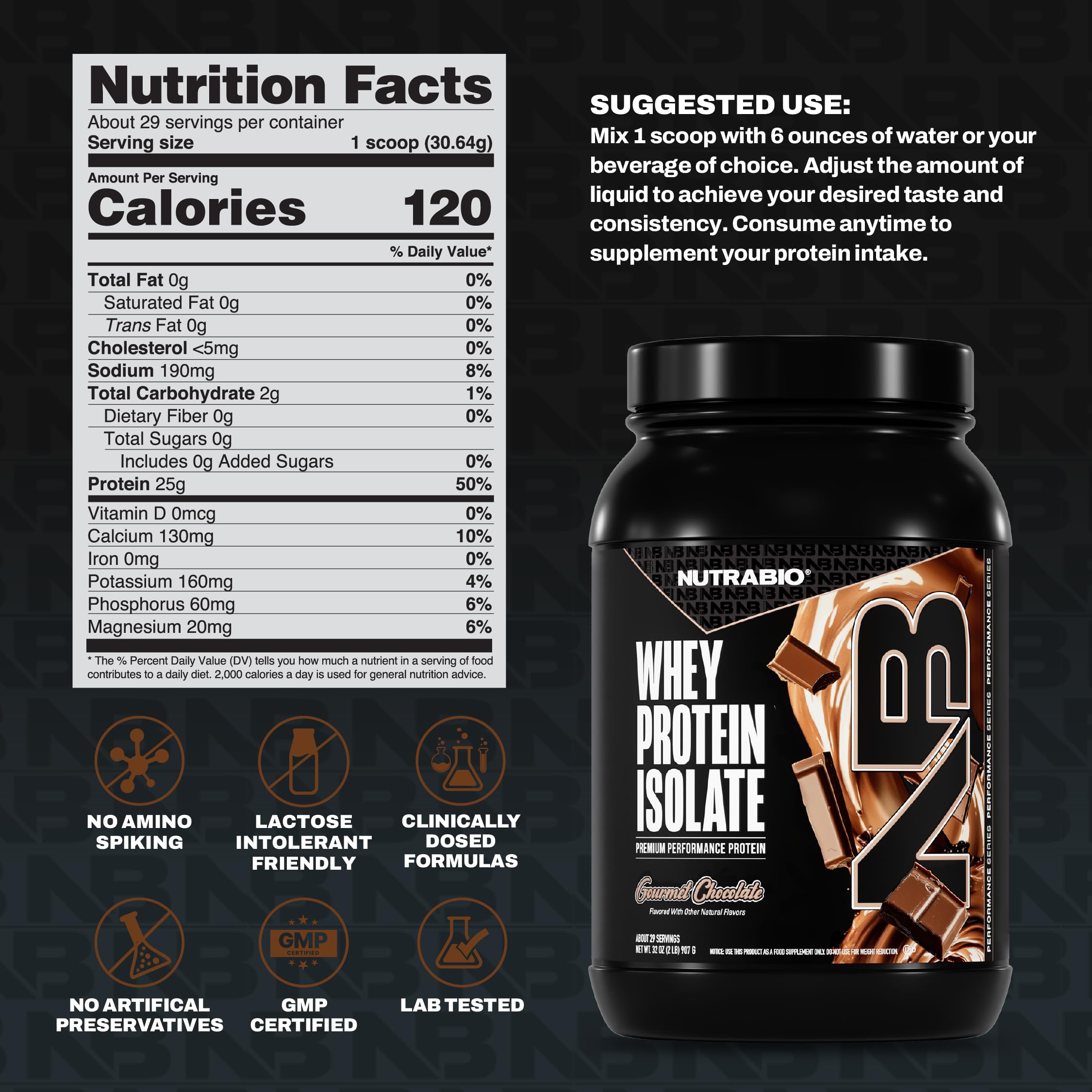 NutraBio Whey Isolate sabor chocolate, delicioso batido para entrenamientos