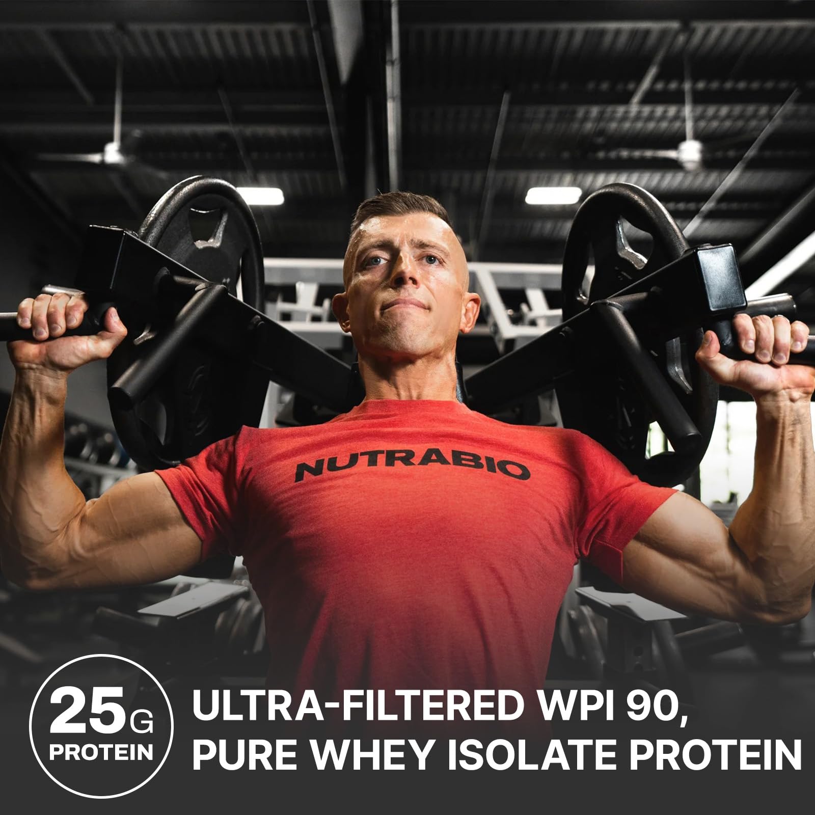 NutraBio whey isolate batido cremoso para recuperación suave después del entrenamiento