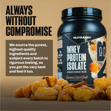 Envase de NutraBio Whey Isolate sin soja y sin gluten