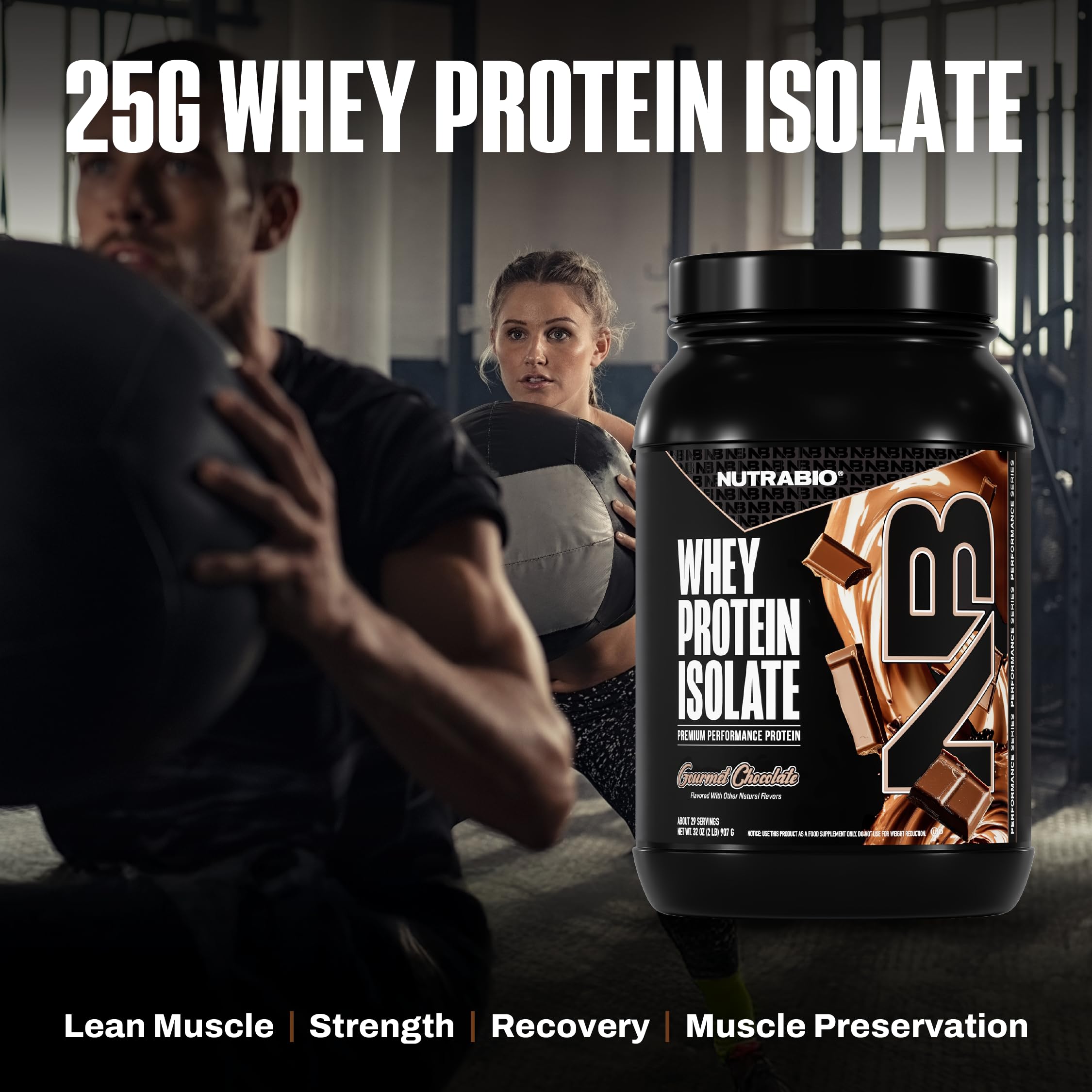 Batido NutraBio Whey Isolate servido en vaso