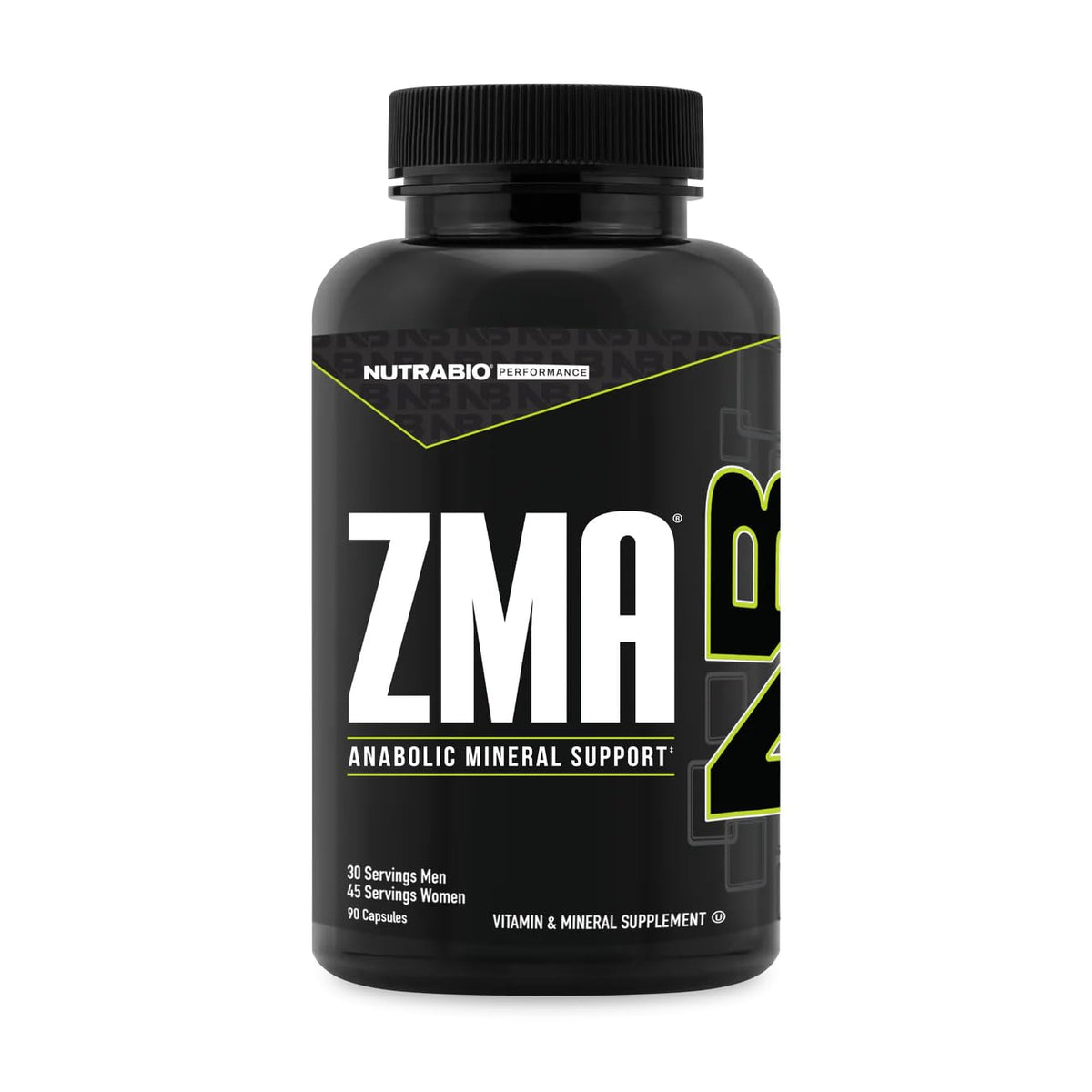 NutraBio ZMA botella de cápsulas para sueño y recuperación muscular