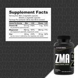 Etiqueta frontal de NutraBio ZMA destaca su fórmula de minerales