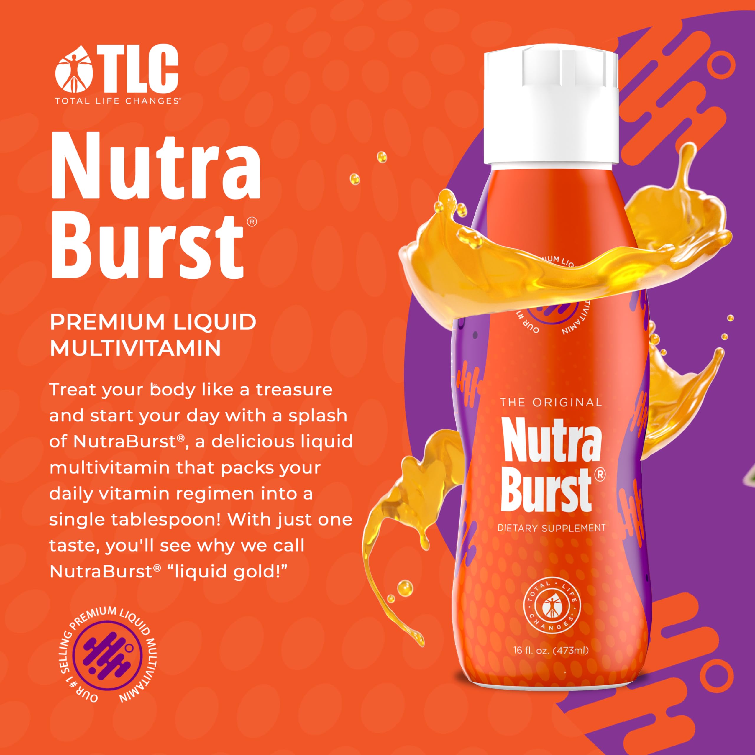 NutraBurst fórmula líquida sabrosa para una toma cómoda.