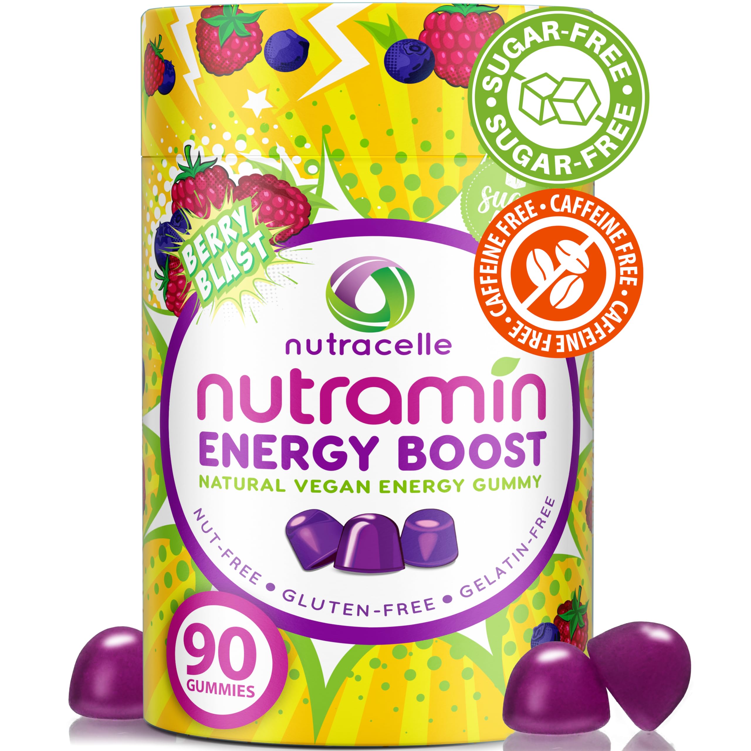 Nutracelle Nutramin Energy gomitas-empaque: energía natural para el día