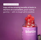 NutraChamps Biotin Gummis, frasco con 10000mcg para cabello, piel y uñas.
