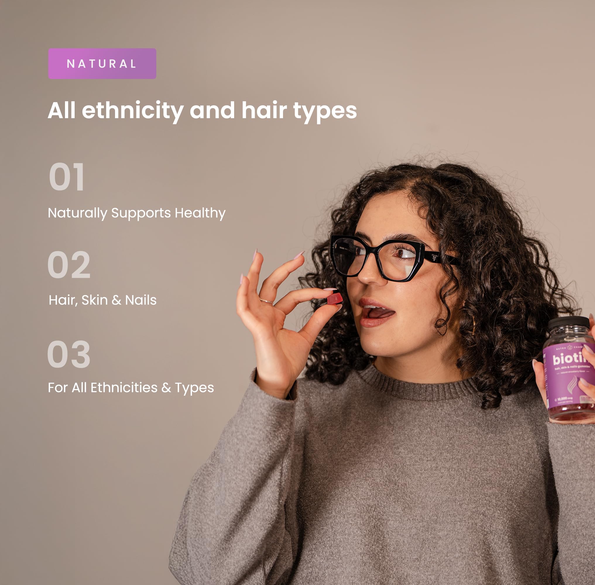 Textura suave de gominola NutraChamps para consumo diario.