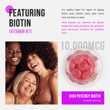 NutraChamps Biotina sin azúcar – gominolas en envase doble para uso diario.