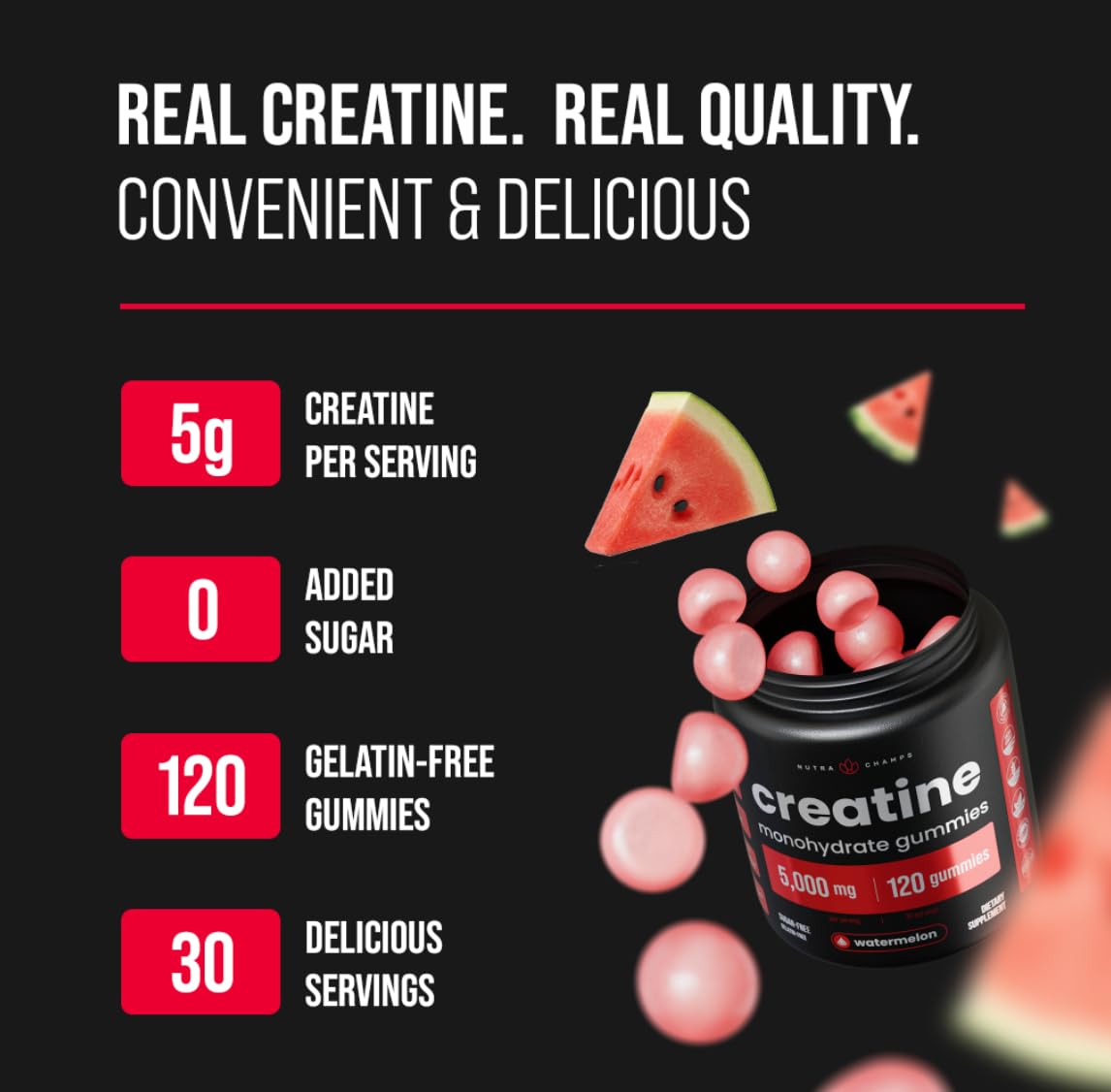 Envase NutraChamps de gomitas creatina para llevar fácilmente