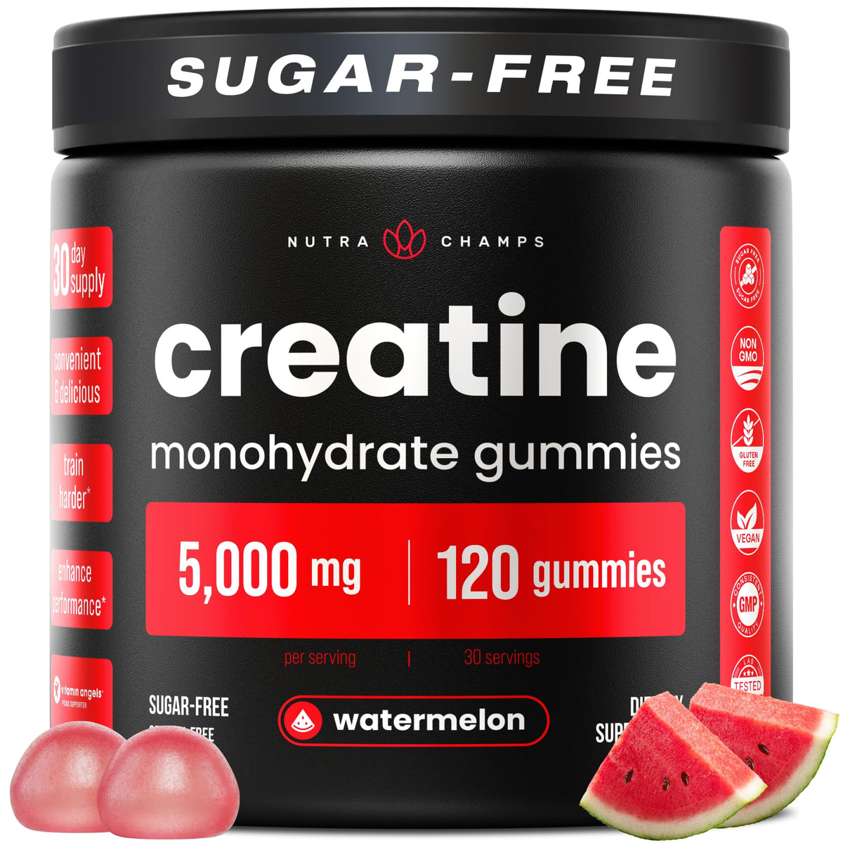 NutraChamps gomitas de creatina, porción de 5 g para rendimiento