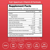 NutraChamps Gomitas Complejo B, sabor frambuesa natural en cada pieza