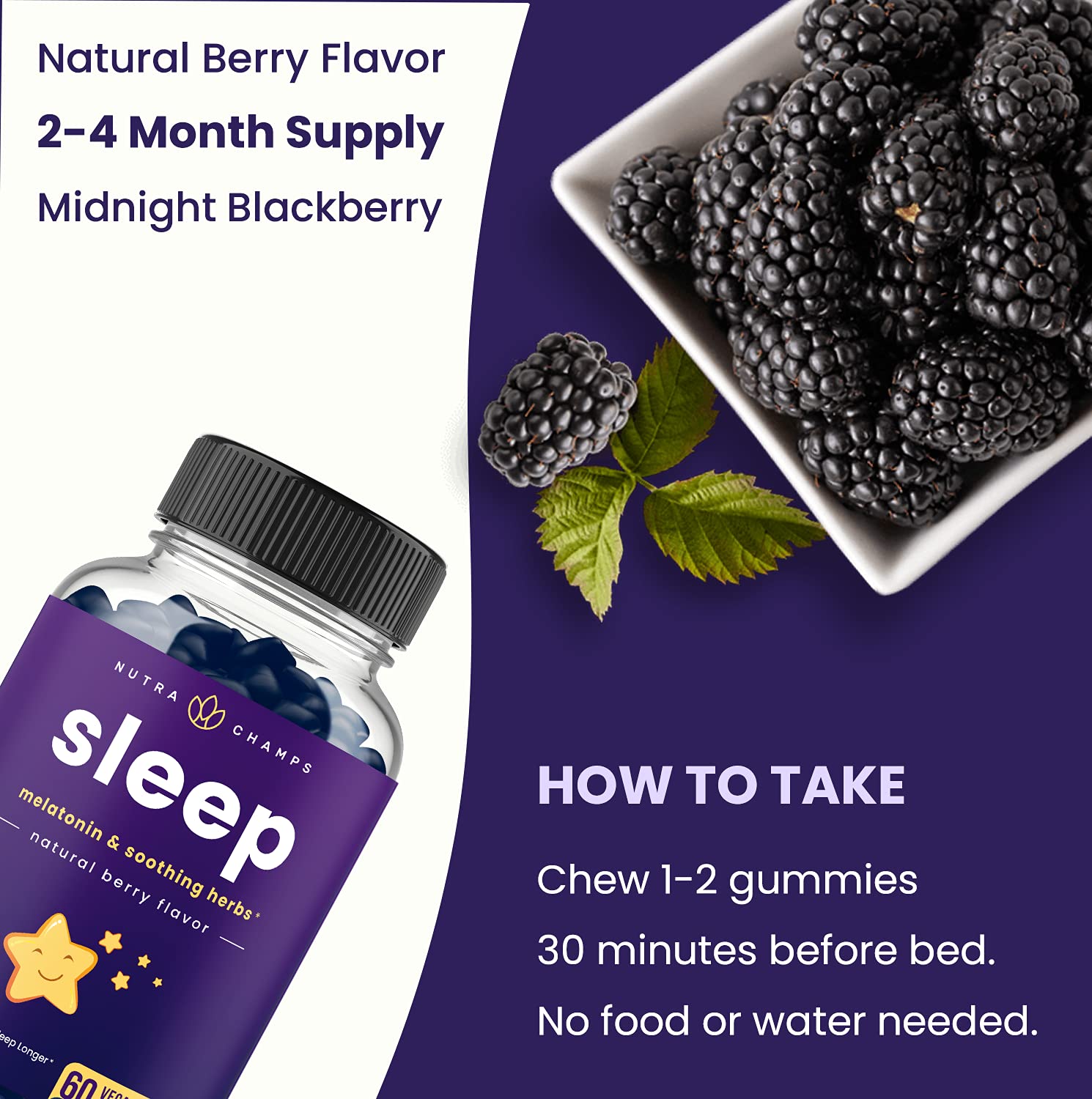 NutraChamps gomitas-dormir-manzanilla: respaldo herbal para un inicio de sueño más suave.