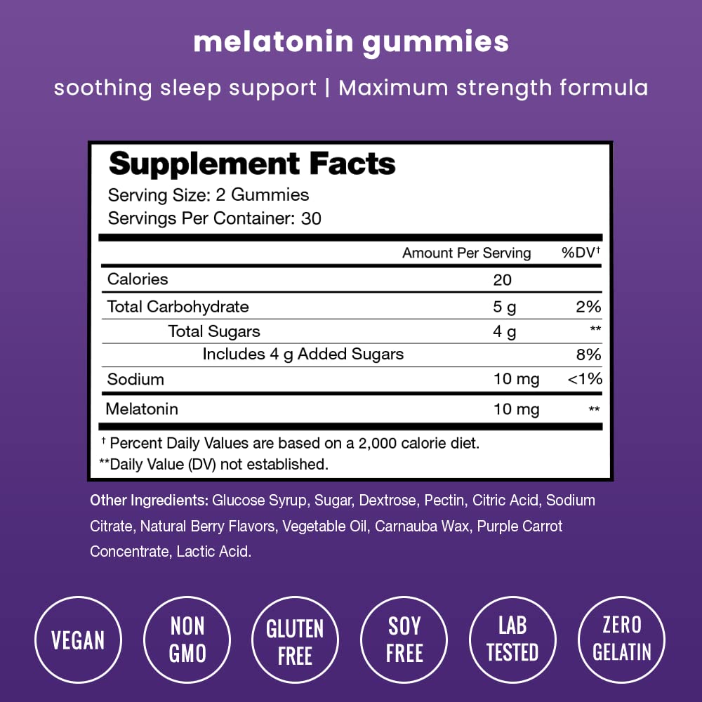 Gomitas veganas NutraChamps melatonina sabor fresa para dormir.