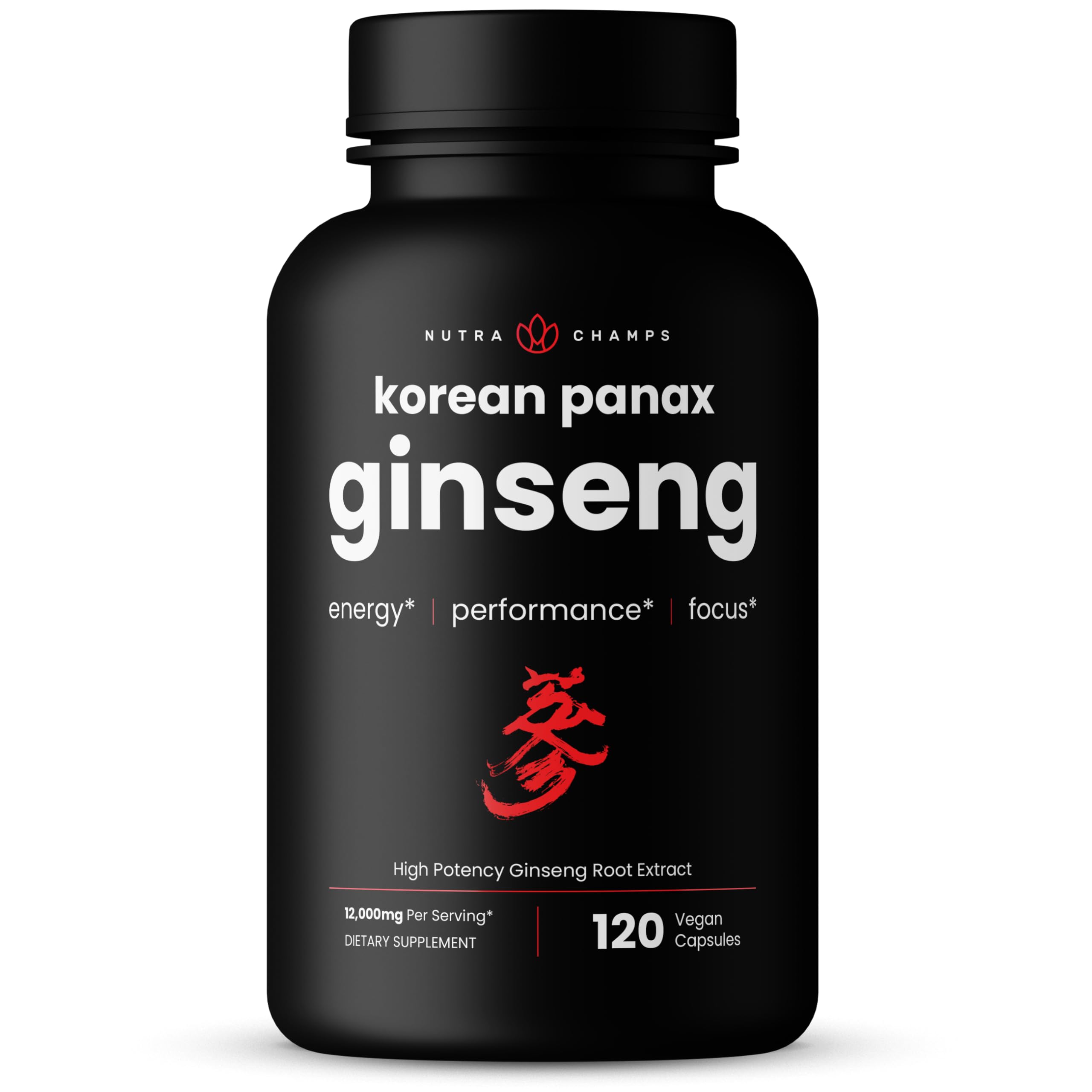 NutraChamps Panax ginseng rojo coreano cápsulas para energía y enfoque sostenido