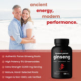 Etiqueta del producto NutraChamps ginseng rojo coreano mostrando ingredientes