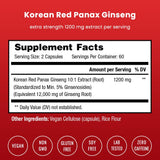 Primer plano de las cápsulas NutraChamps ginseng rojo coreano