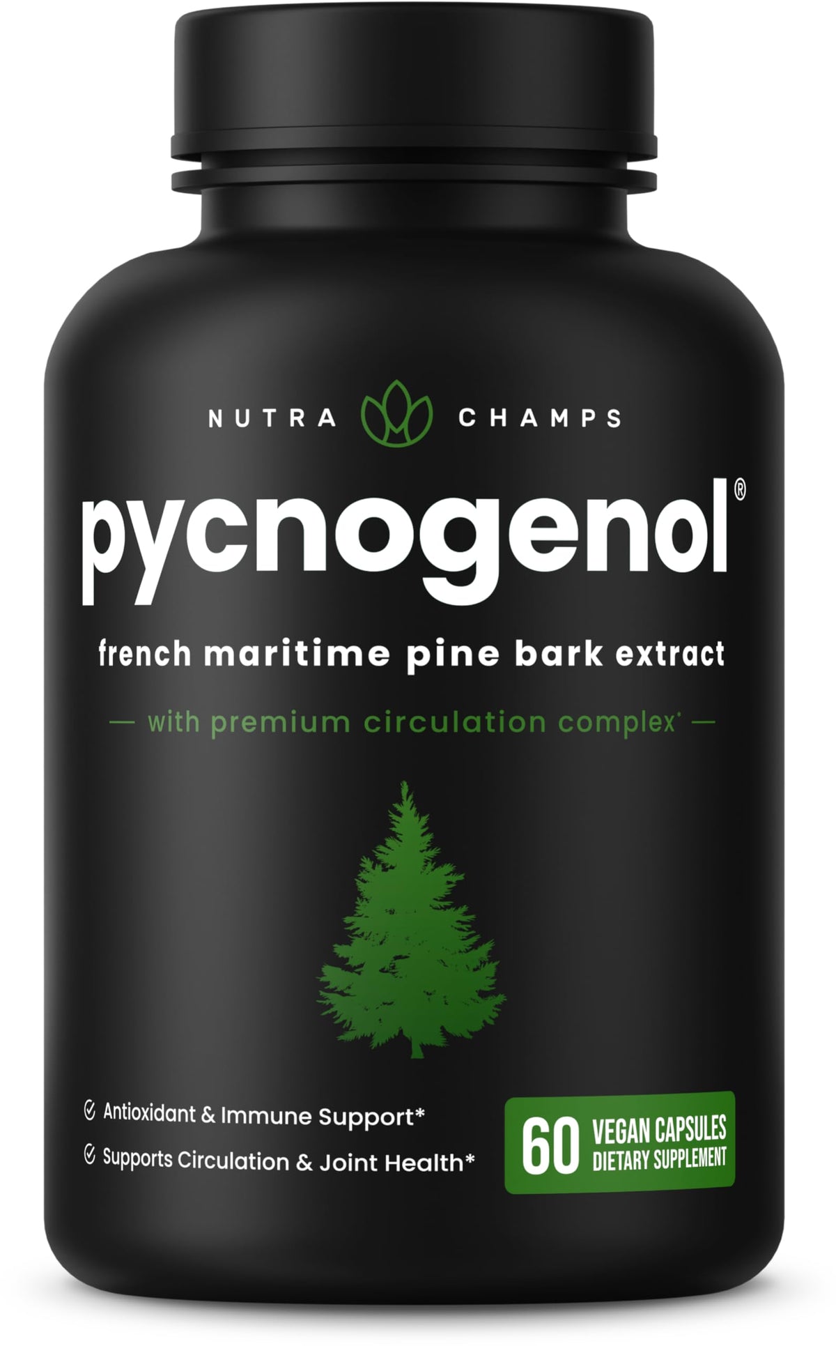 NutraChamps Pycnogenol - botella de cápsulas para apoyo potencial a la circulación