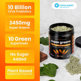 NutraChamps Super Greens mezcla de frutas y verduras para apoyar la digestión.