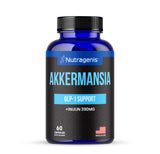 Nutragenis Akkermansia cápsulas en botella para soporte digestivo diario.