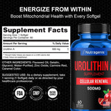 Frasco de Nutragenis Urolitina A sobre una mesa clara.