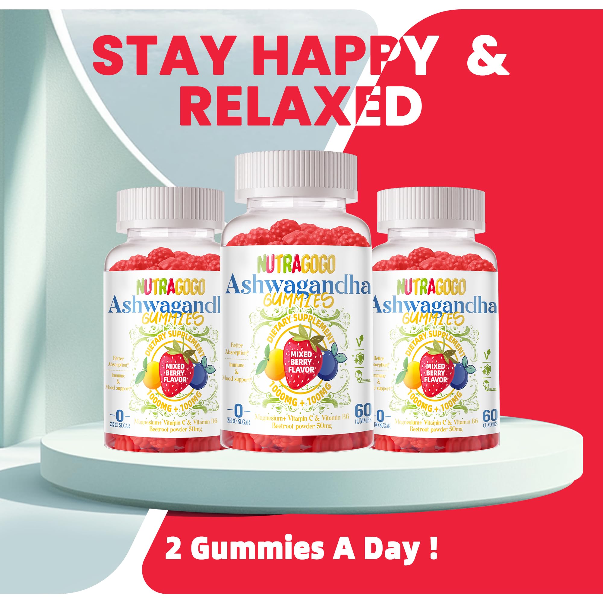 NUTRAGOGO Ashwagandha Gominolas para uso diario en viaje