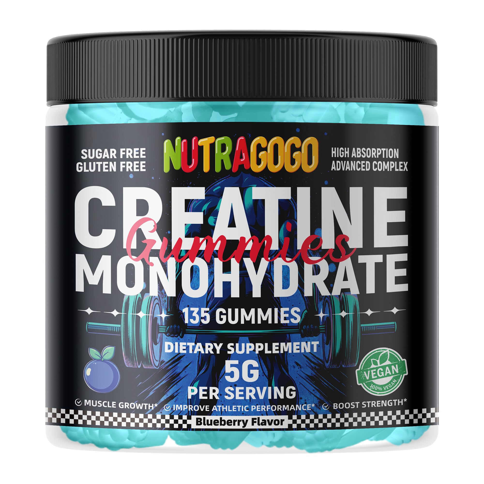 NUTRAGOGO creatina gomitas monohidrato opción conveniente para el día a día