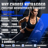 NUTRAGOGO creatina gomitas porciones fáciles de medir y tomar en cualquier momento