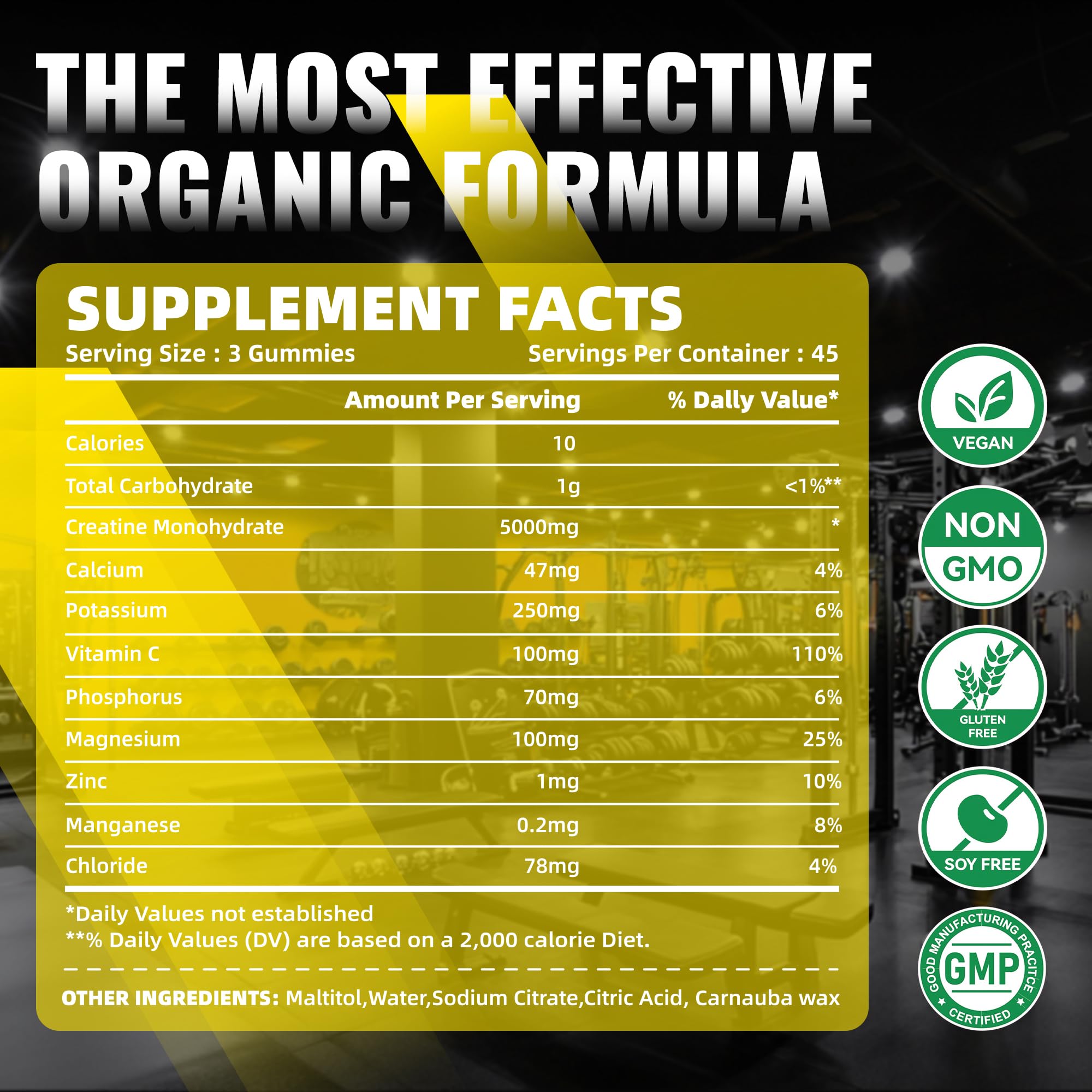 NUTRAGOGO sabor piña, gominolas de creatina monohidrato para tomar con gusto