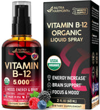 NutraHarmony B12 spray 5000mcg: aplicación sublingual rápida para energía diaria