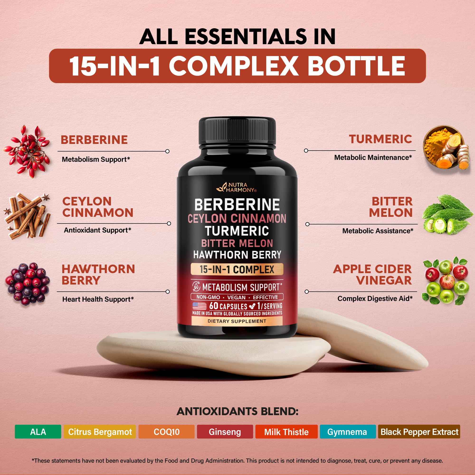 NUTRAHARMONY Berberina con Bergamota, aroma cítrico y sensación de vitalidad.