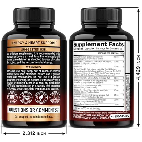 NUTRAHARMONY Berberina con Karela, cápsulas para energía sostenida.