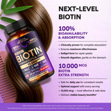 NutraHarmony Biotina para cuidado de piel y cabello, fórmula suave.