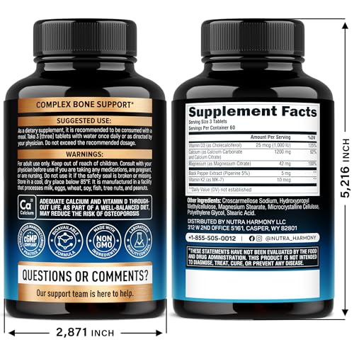 NutraHarmony Calcio 1200mg, tabletas frente, mayor bioabsorción gracias al citrato.