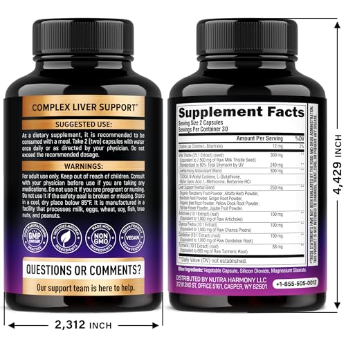 NUTRAHARMONY desintoxicación de hígado con alcachofa para función biliar