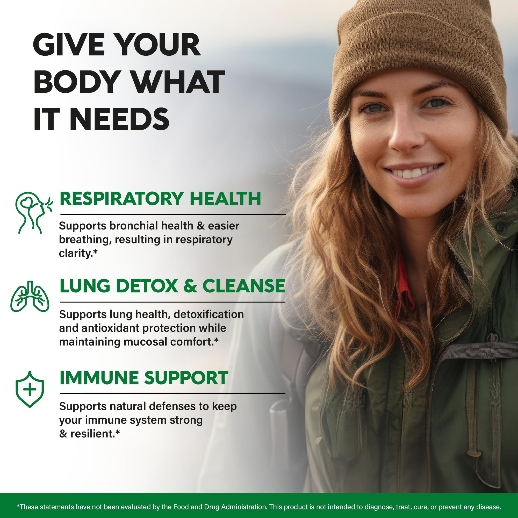 NUTRAHARMONY Detox Pulmones, etiqueta muestra ingredientes clave para bienestar respiratorio.