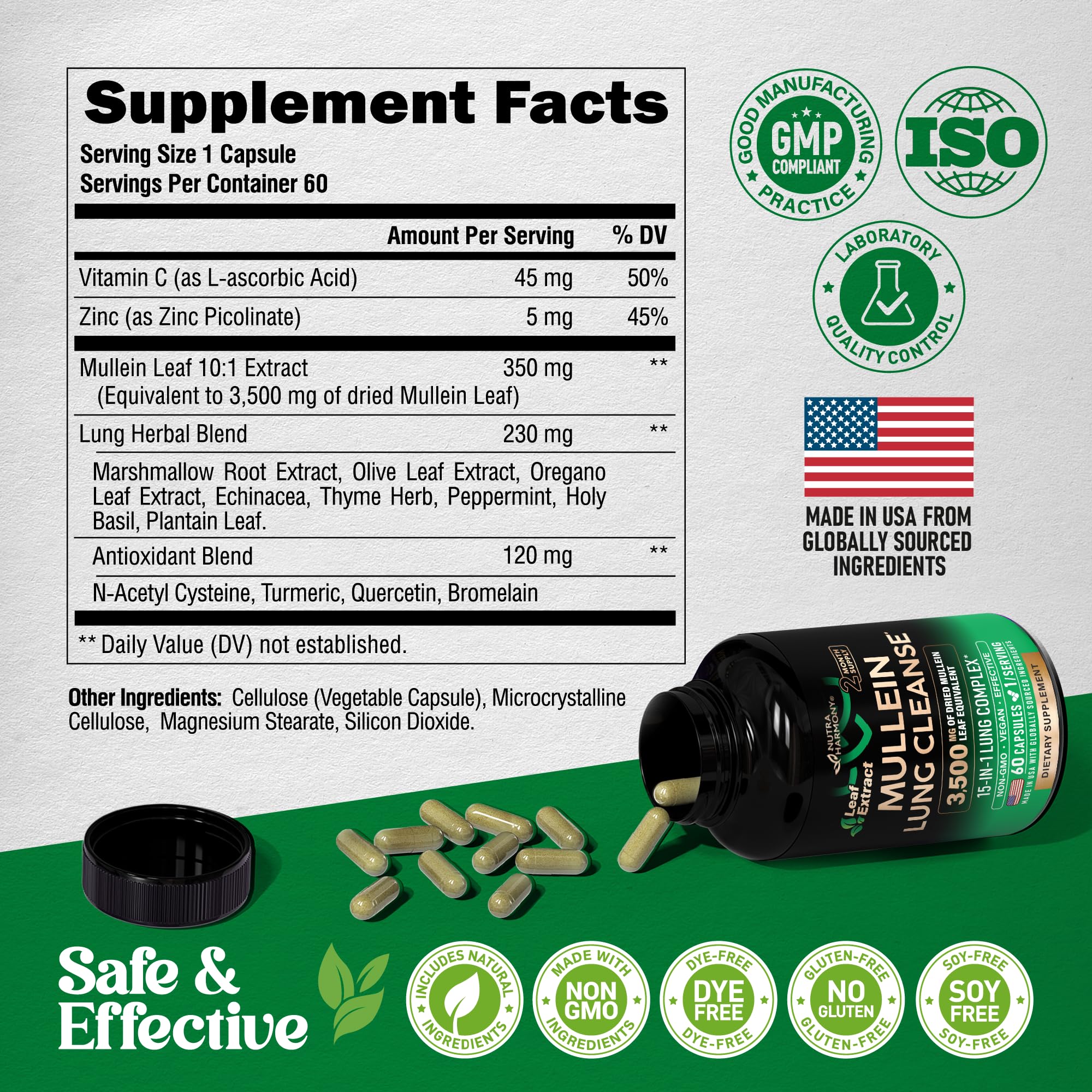 NUTRAHARMONY Detox Pulmones, uso diario para apoyar la limpieza de pulmones.