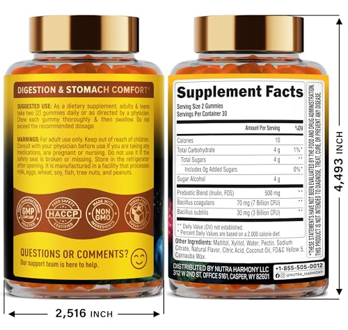 Gomitas NUTRAHARMONY en mano, consumo diario sencillo para equilibrio intestinal.